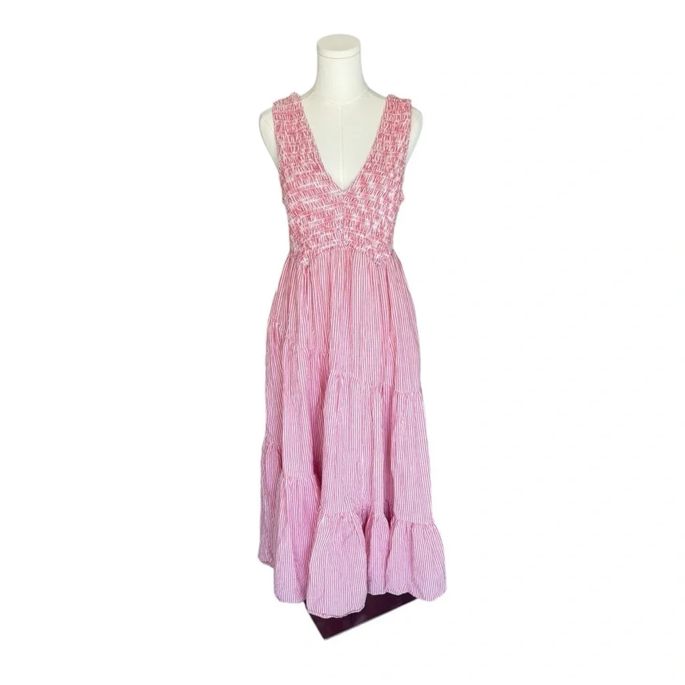 Free People - Juno Maxi Candy Stripper Sleeveless Dress Sz S